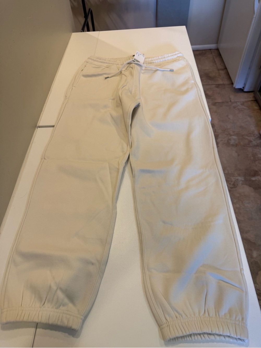 H&M Men's Cream Drawstring Joggers